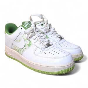 Nike Air Force 1 Low Women's 9.5 White Citron Lime Green AF1 315115-118 Sneakers